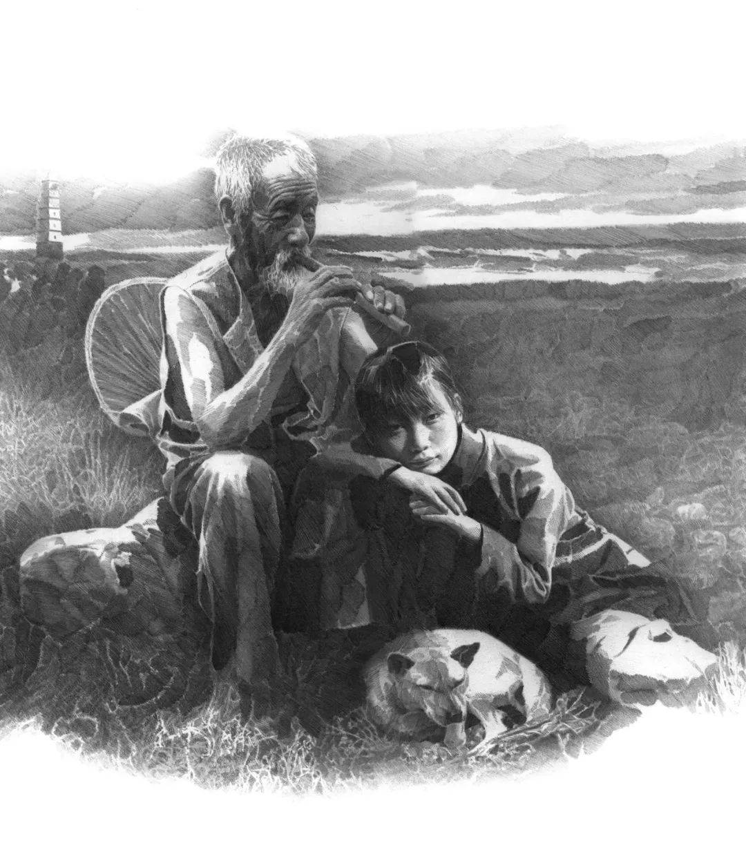 当代著名画家李晨,《边城》高清插画!| 情感与绘画语境的结合