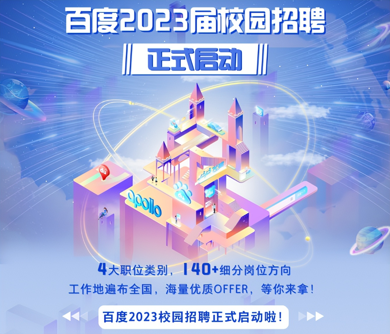 百度2023届校招正式启动，140+细分岗位可选，满足条件即可报名
