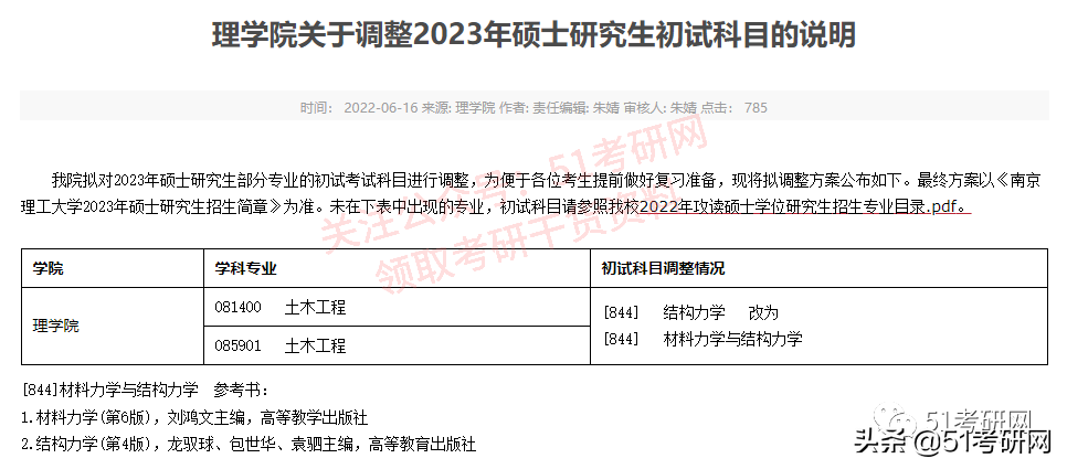 又来！23考研新一批院校初试科目改考通知，赶快换书