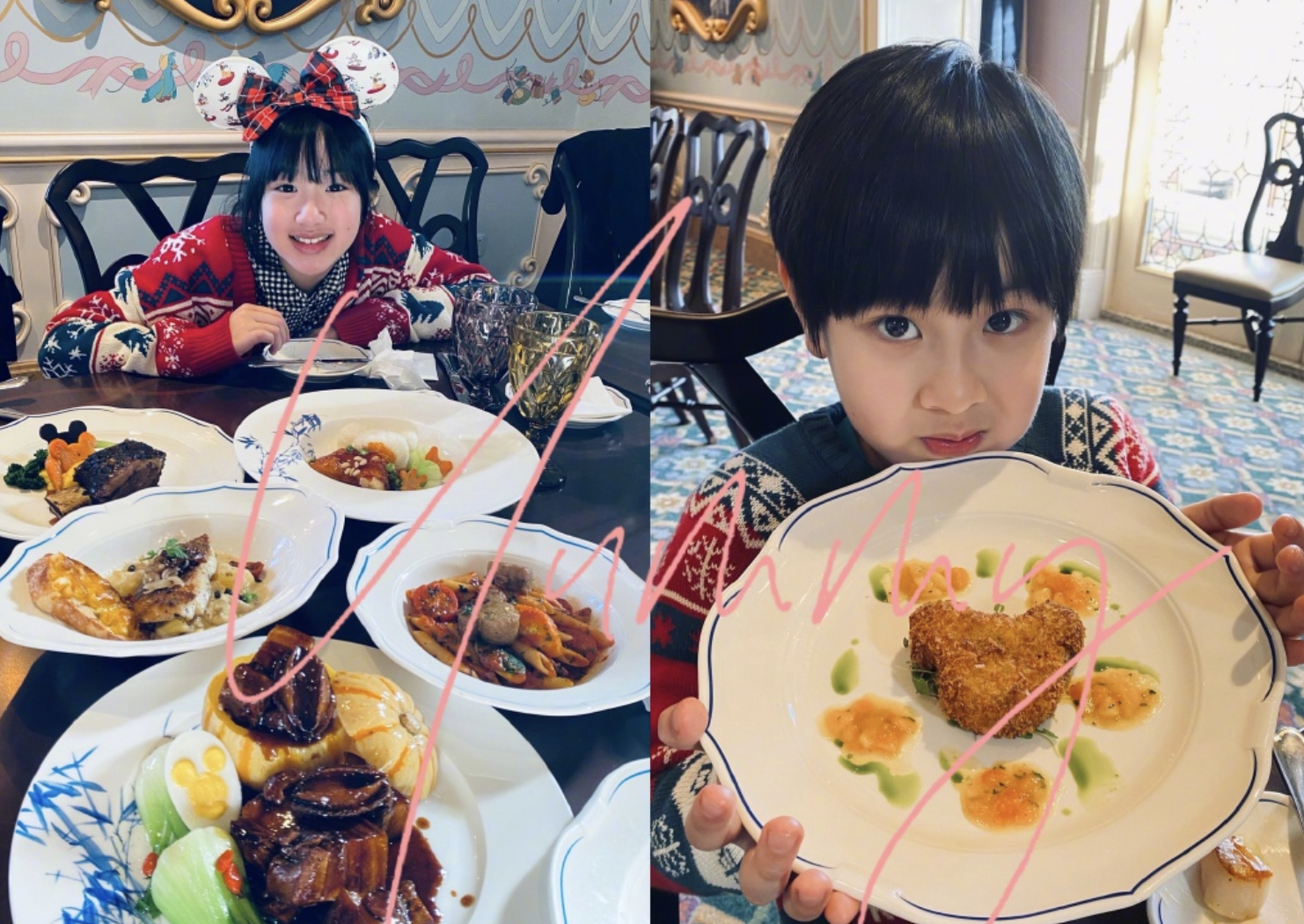 吴尊圣诞节打卡迪士尼，和妻子浪漫亲吻，NeiNei身高快赶上妈妈