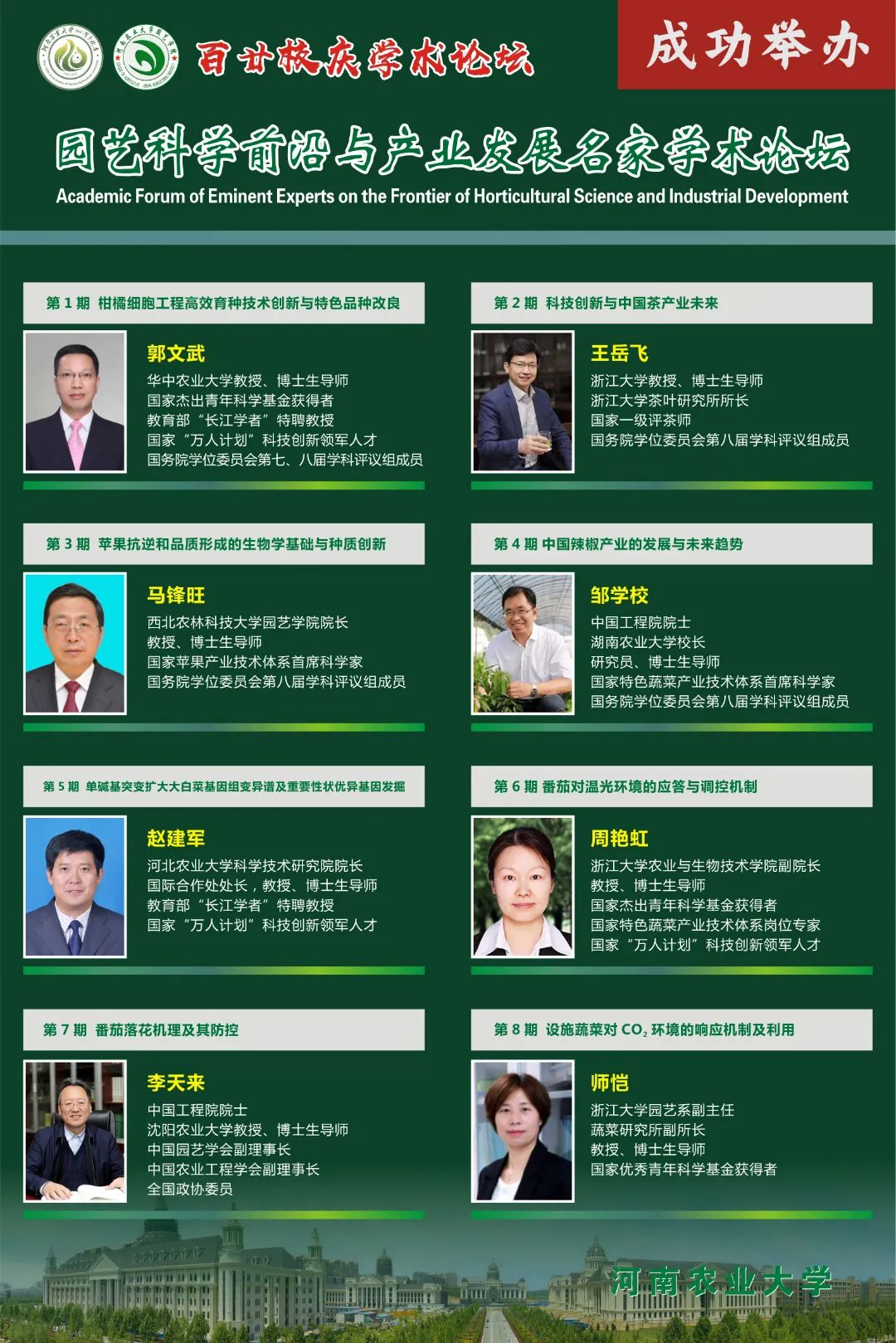 园艺科学前沿与产业发展名家论坛在我校成功举办