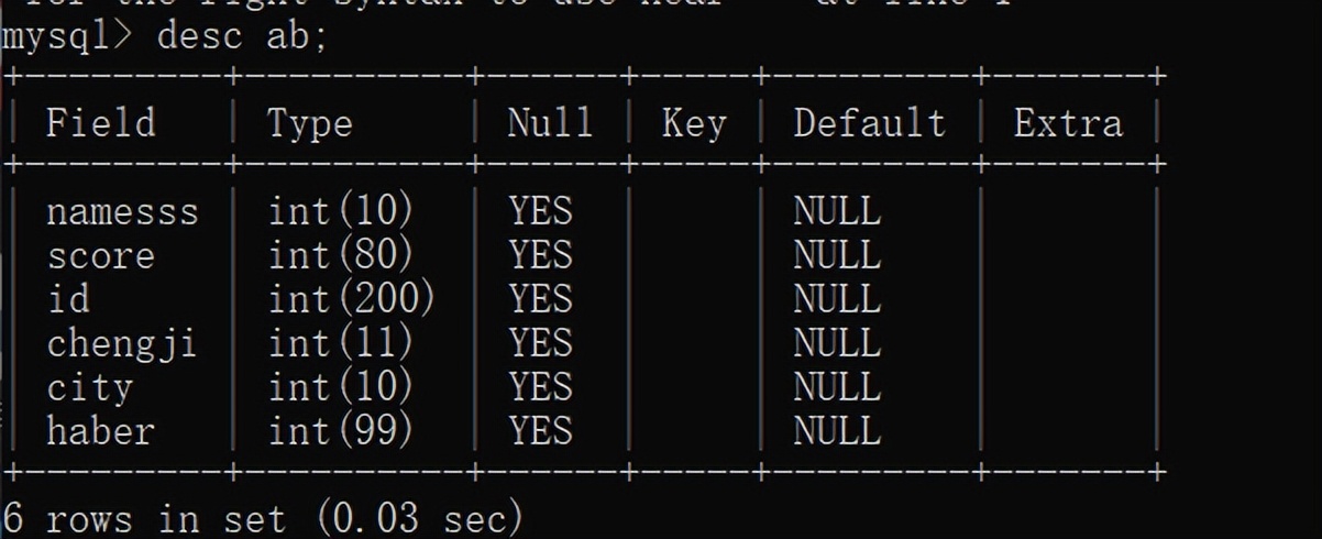 SQL表常见操作汇总