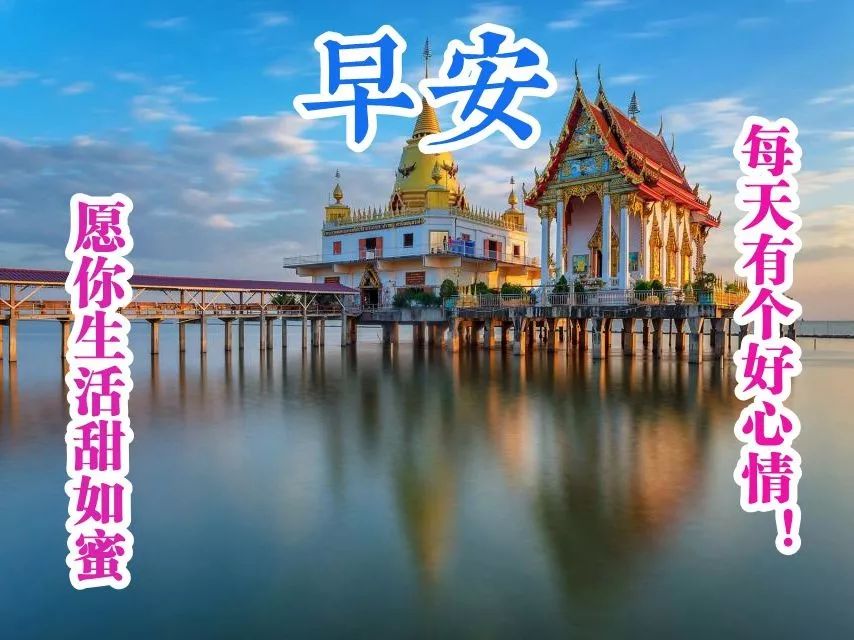 唯美早上好图片问候语动态精选 愿你生活甜如蜜，每天有个好心情图片