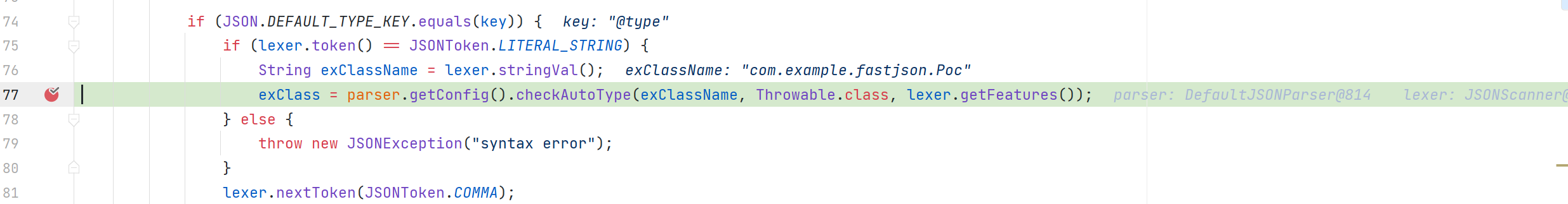 Fastjson 代码执行 CVE-2022-25845
