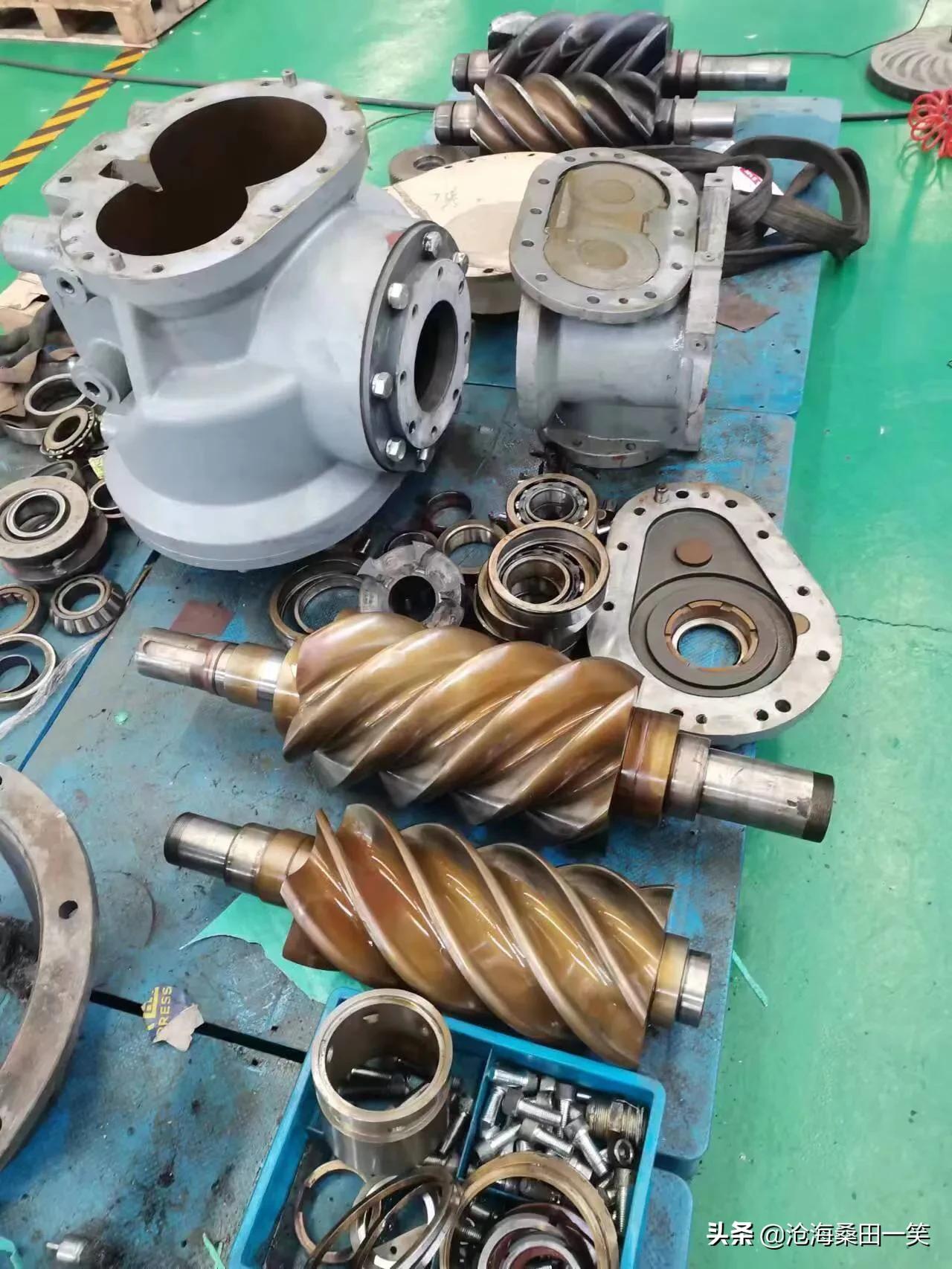 拆解修理空气压缩机