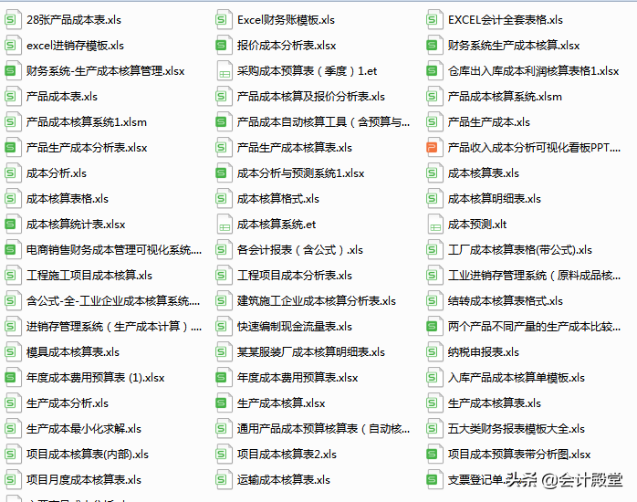 熬夜18天做的109个动态可视化成本核算报表，内含公式，直接套用