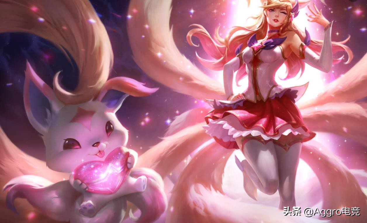 的配色,青春少女的着装,只不过尾巴只有7只,旁边还有抱着"魅惑"的兔子