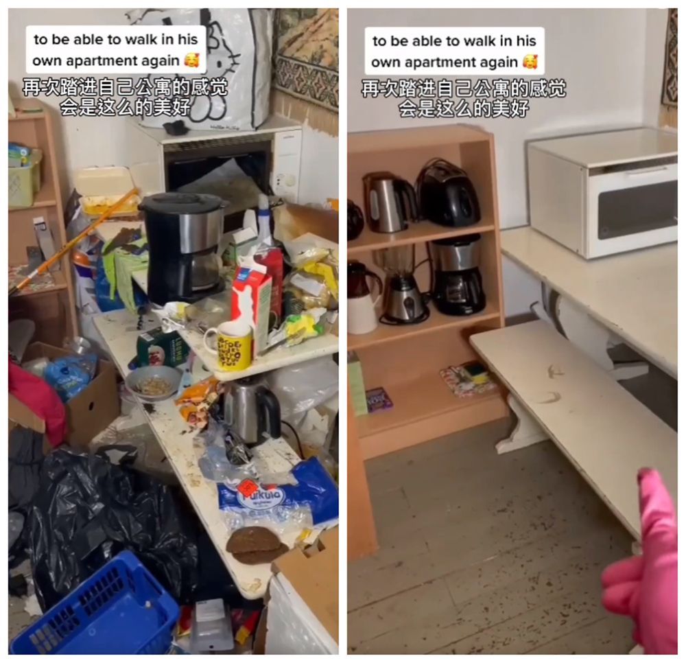 一位“强迫症”姑娘，专挑最脏的厨房清洁打扫，网友：解压又治愈