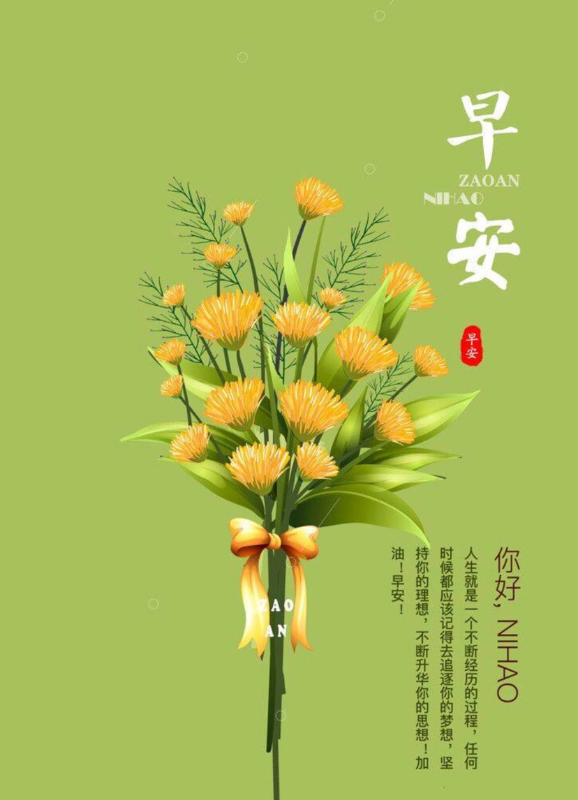 早安给自己一个微笑要相信没有绝对的好运气但要有十足的好心态所有的