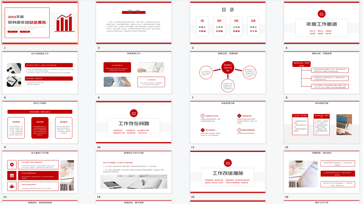 会计因为财务部年终总结PPT加班？这几套模板拿去，直接套用