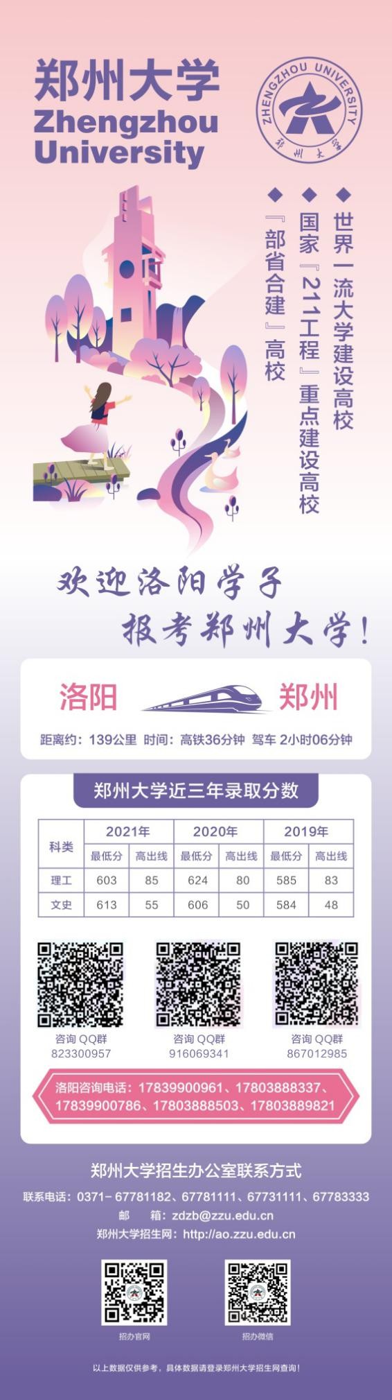 考生必看！郑州大学近3年河南省录取分数汇总，附省内18地市咨询方式！