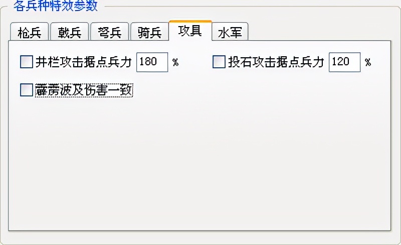 三国志11血色衣冠sire2.01d修改器使用详解五：各兵种特效参数