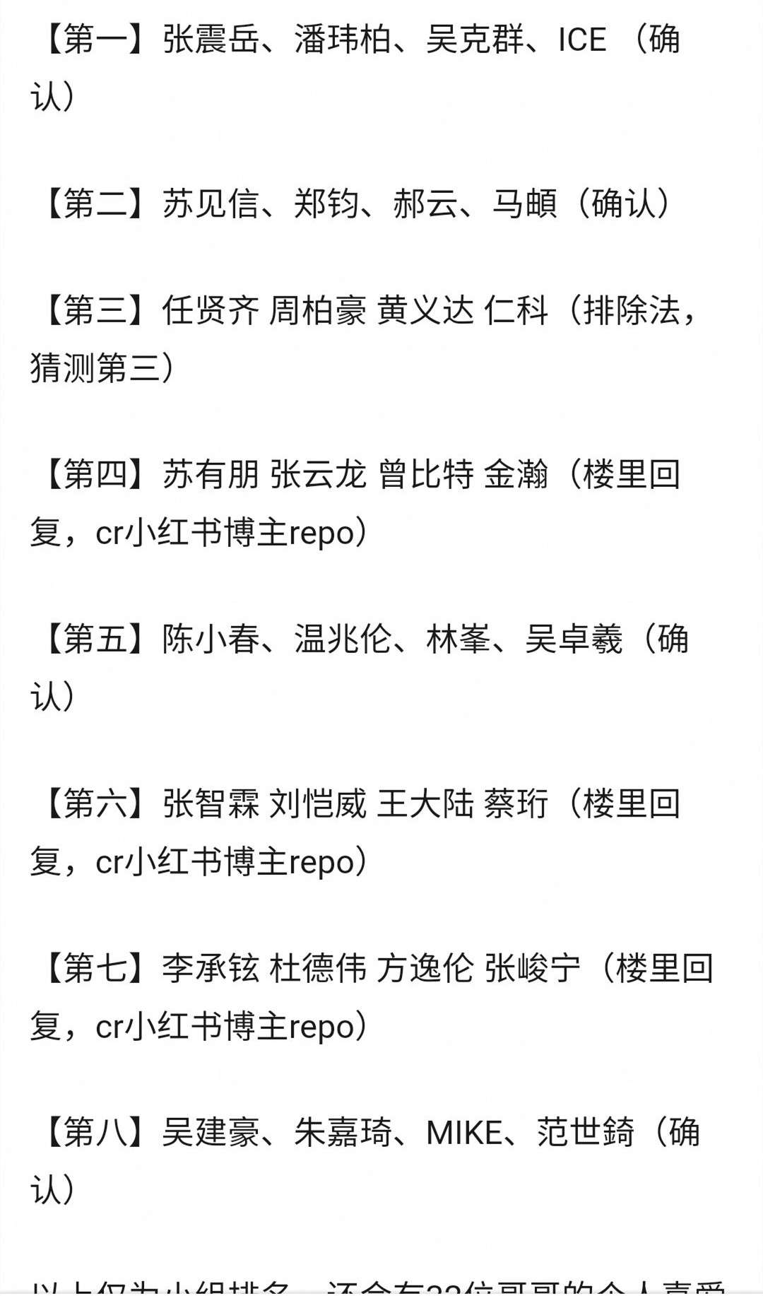 披哥2：初舞台歌单及打call阵容、一公选歌分组及结果，都在这里