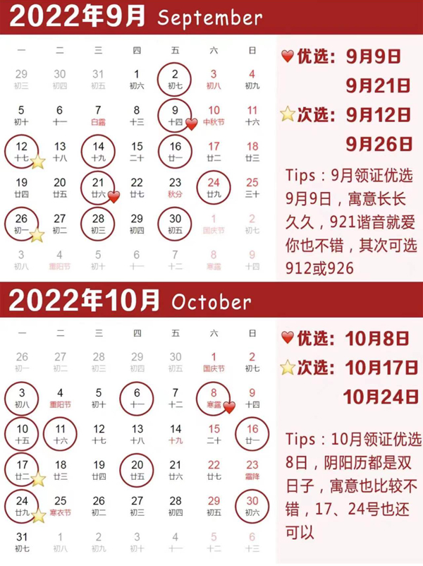 2022年結婚領證吉日搶先選,這些日子需預約