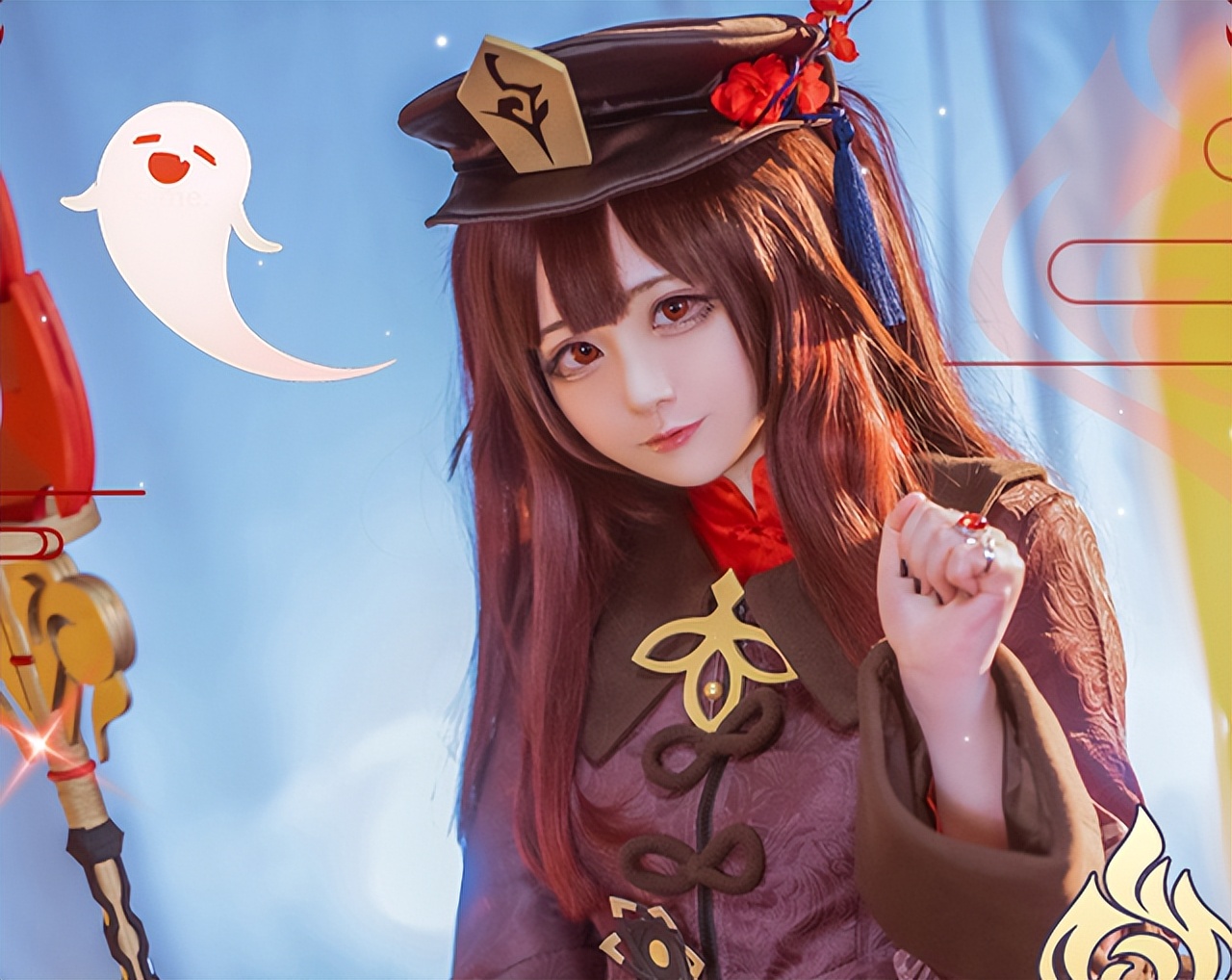 《原神》胡桃cos成片来袭,小萝莉表情拿捏到位,身材比例也很好