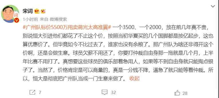 中超为什么叫公益足球(职业足球是公益活动？球迷反驳袁野：你来给广州队发工资吗？)