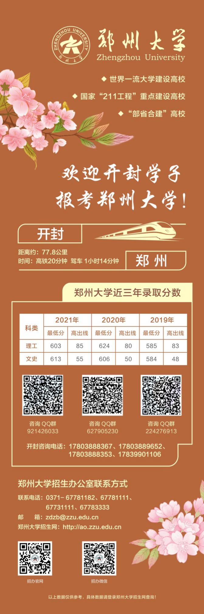 考生必看！郑州大学近3年河南省录取分数汇总，附省内18地市咨询方式！
