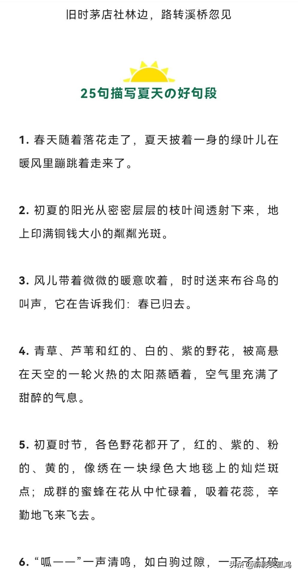 描写夏天的成语、诗词、好段落，孩子写作文正好用得上