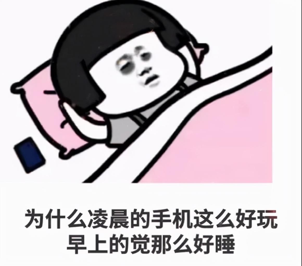 沙雕表情包，为什么凌晨的时候手机这么好玩，早上的觉那么好睡