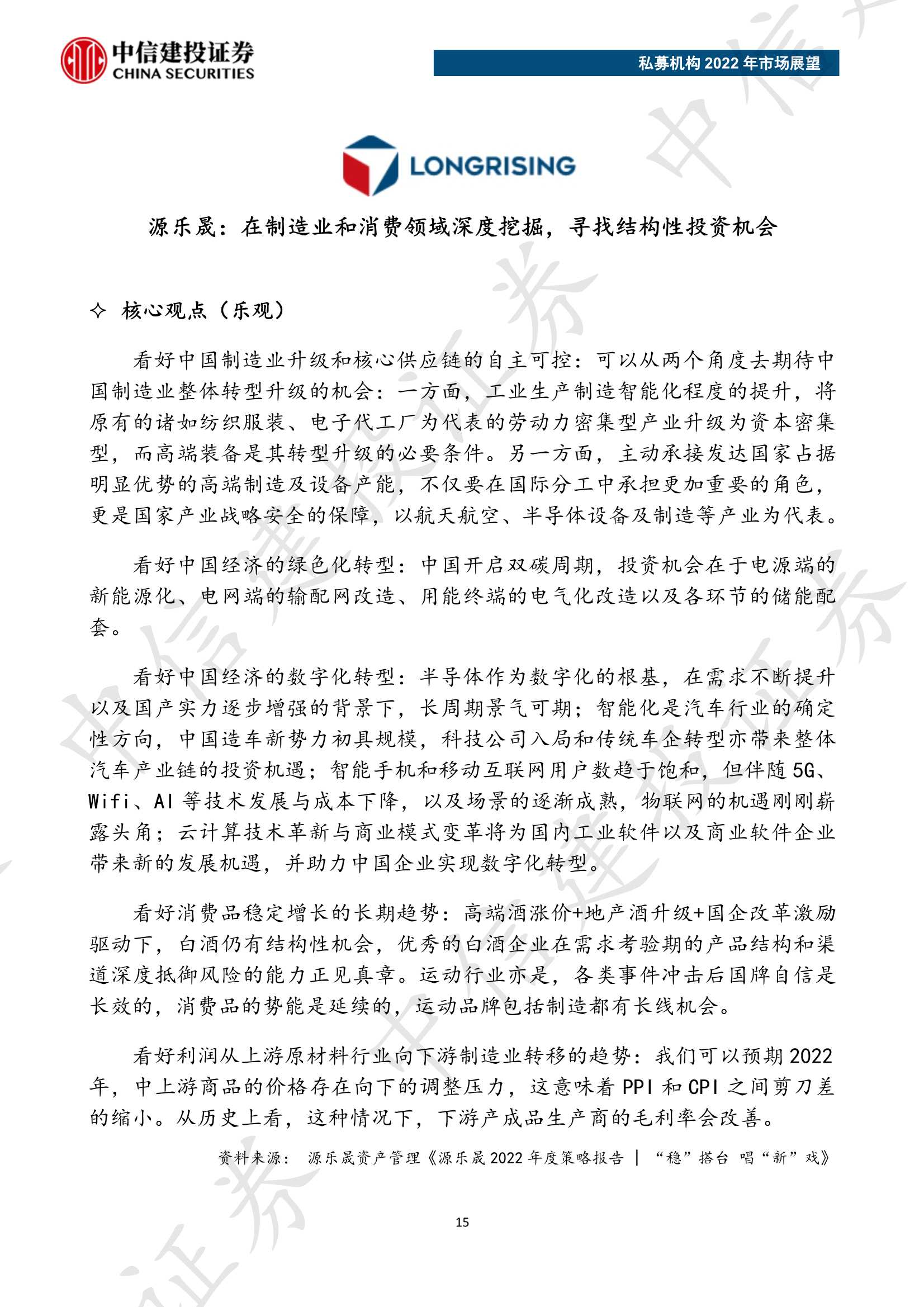 私募机构2022年市场展望（中信建投）