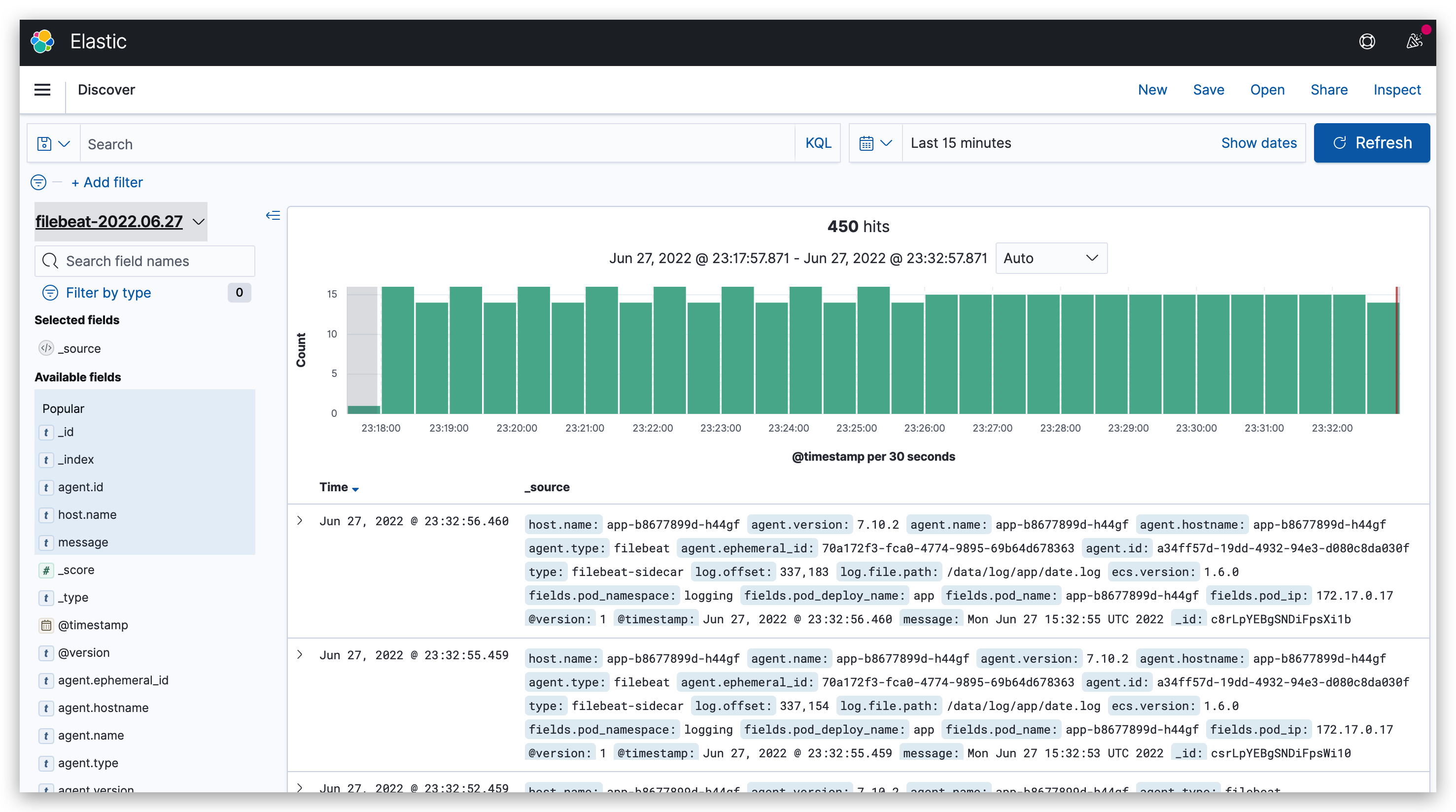 K8S搭建监控平台二之EFK（ElasticSearch + Filebeat + Kibana）