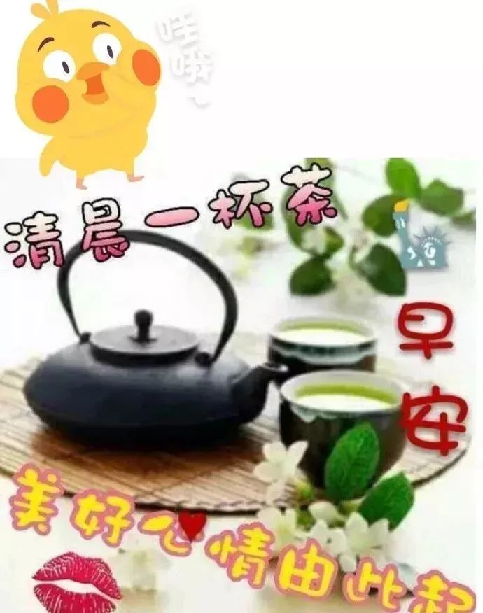 朋友圈唯美早上好祝福语 表情动画祝福图片 落叶知秋、记得添衣图片