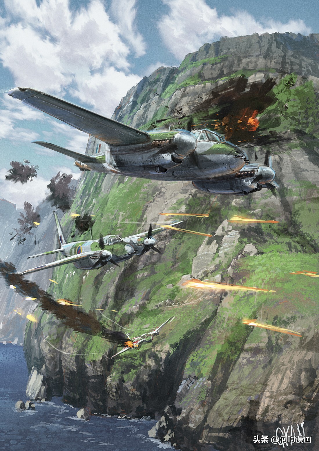 非常棒的一组“战争场景”插画作品！有身临其境的现场感