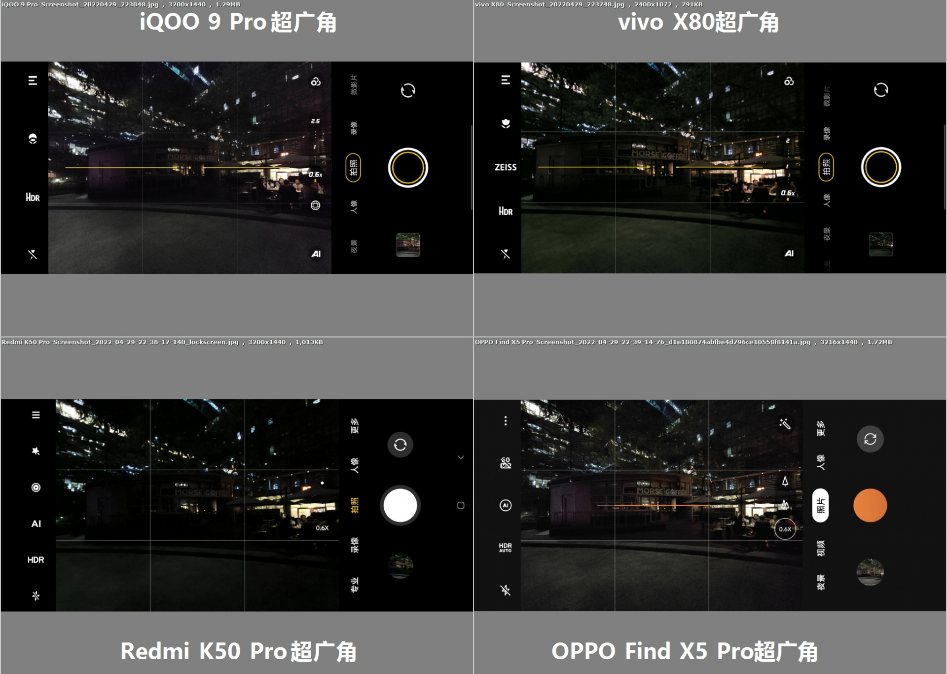 发哥翻身，vivo X80、K50 Pro、Find X5 Pro、iQOO 9 Pro拍照对比
