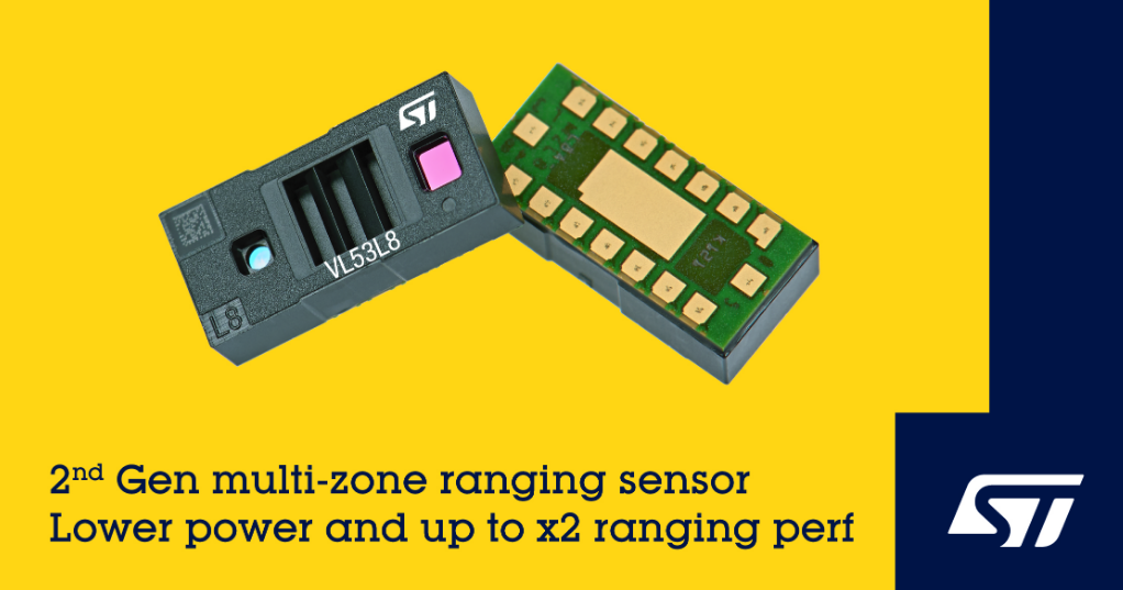 意法半导体推出二代多区直接ToF传感器