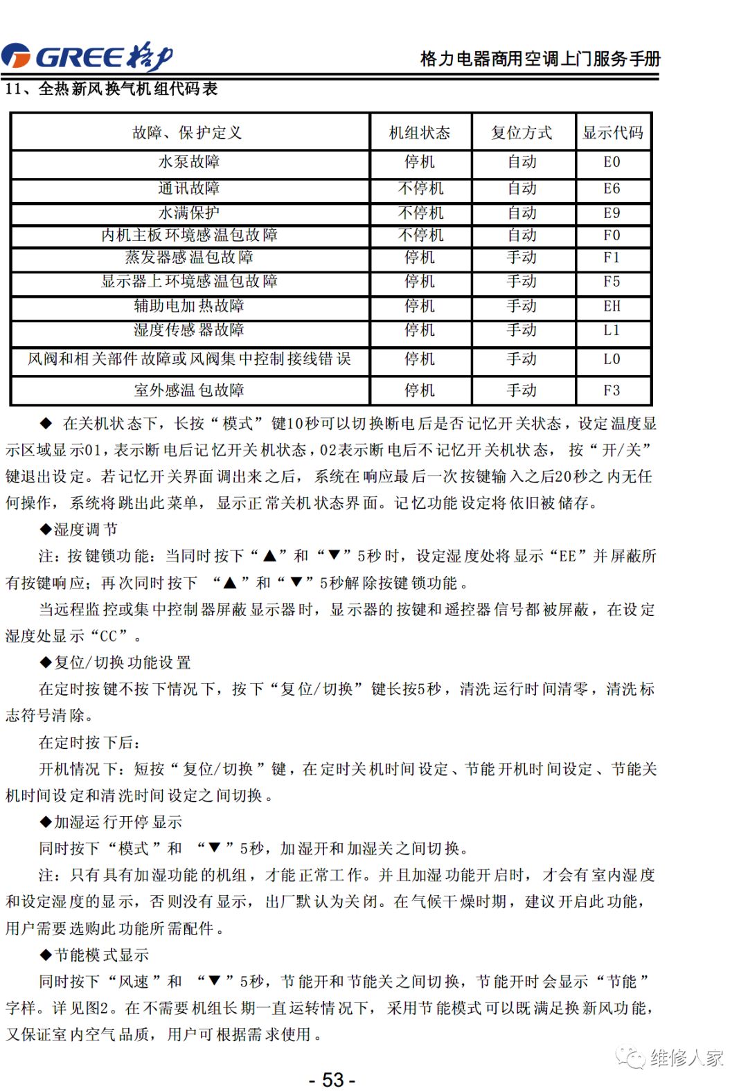 格力售后服务手册大全（连载1）