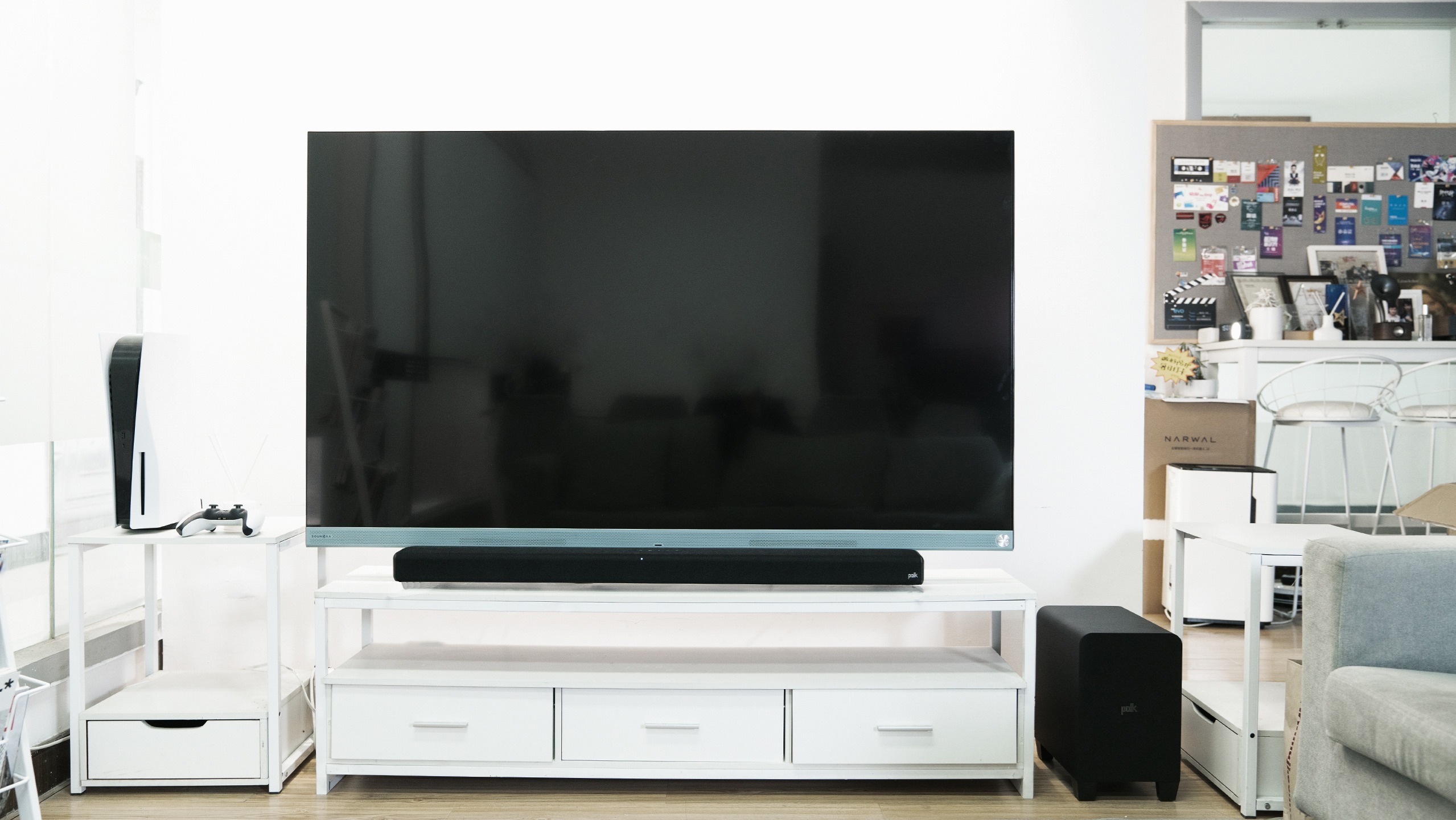 电视机全景声改造，Polk普乐之声 Signa S4回音壁音箱开箱