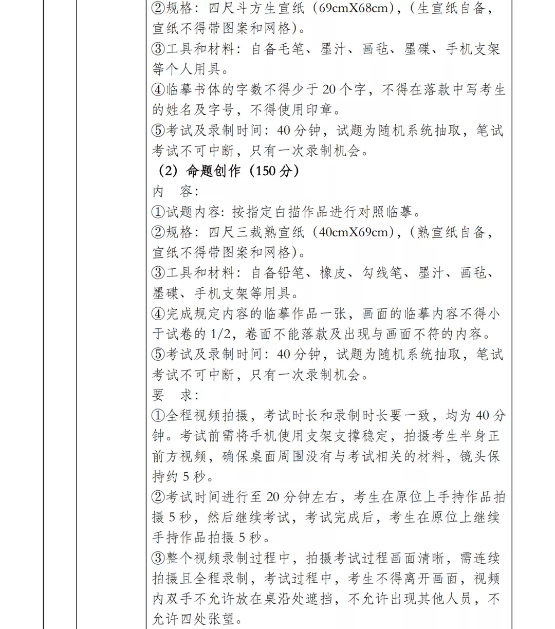 大连艺术学院2022艺术专业考试校考报名公告与省统考子科类对照表