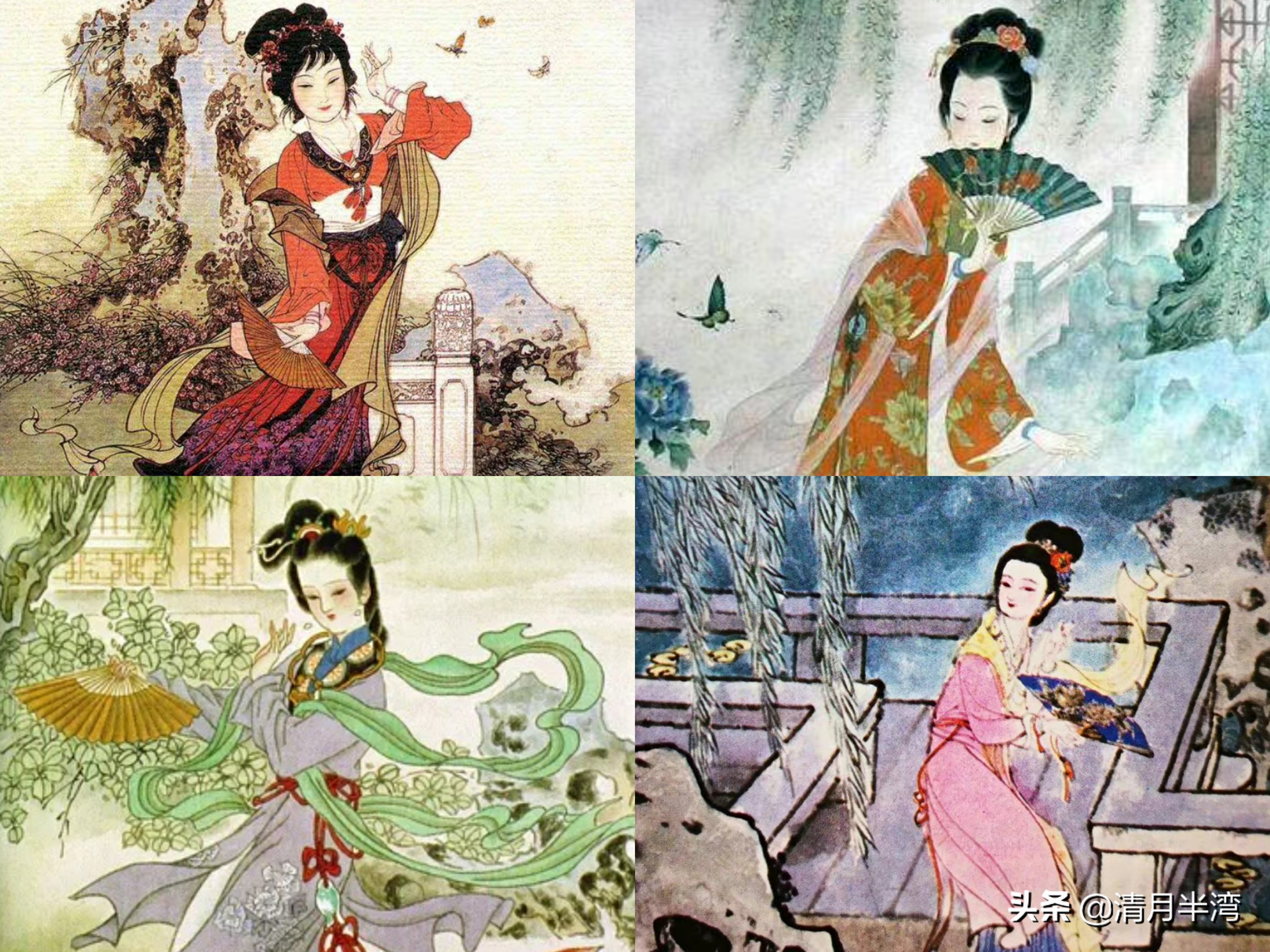 同样是演“宝钗扑蝶”，张莉灵气四溢美如画，李沁木头桩子干扑腾