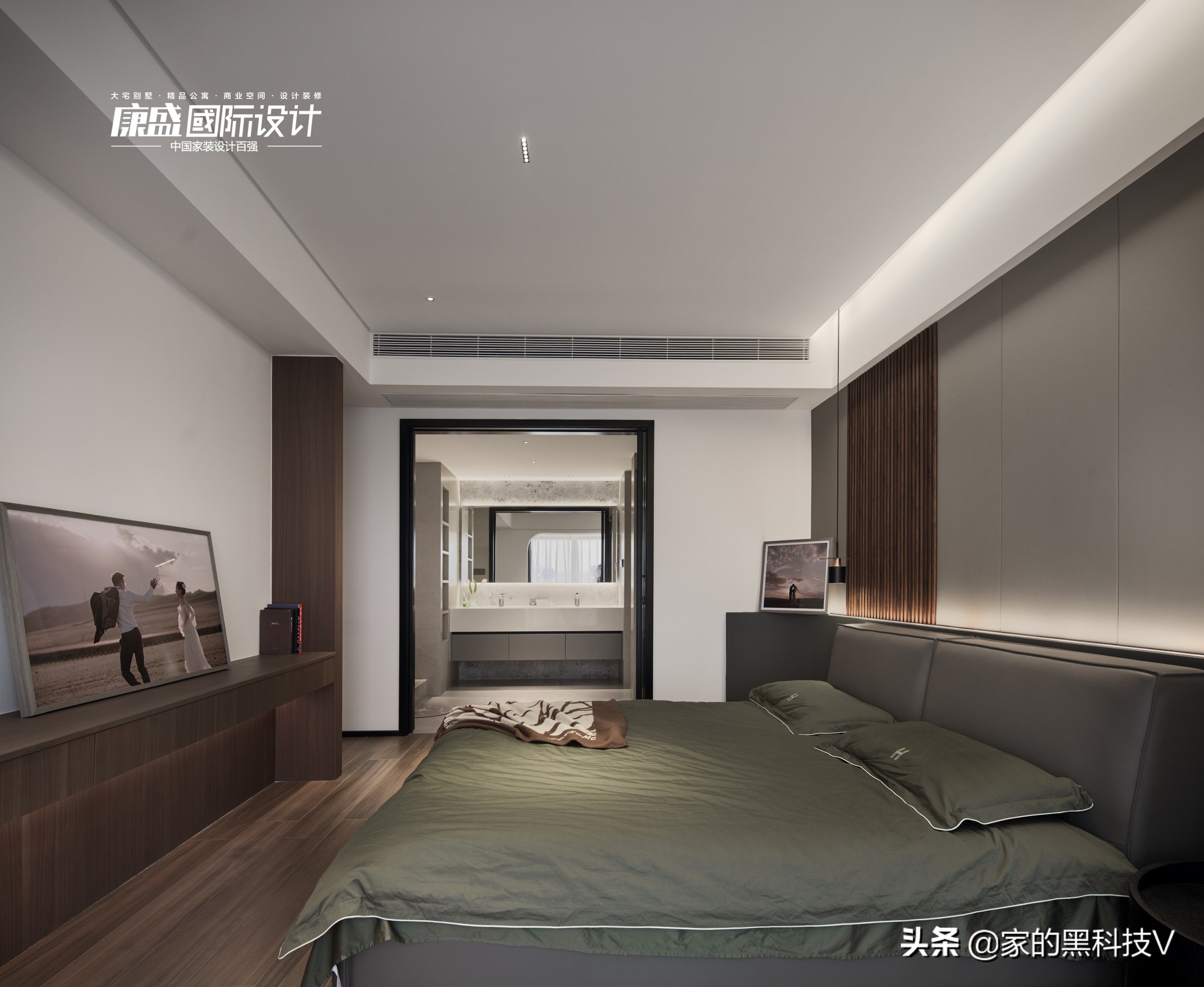 179平三室两厅两卫 白+灰+黑 现代风无主灯设计实景赏析