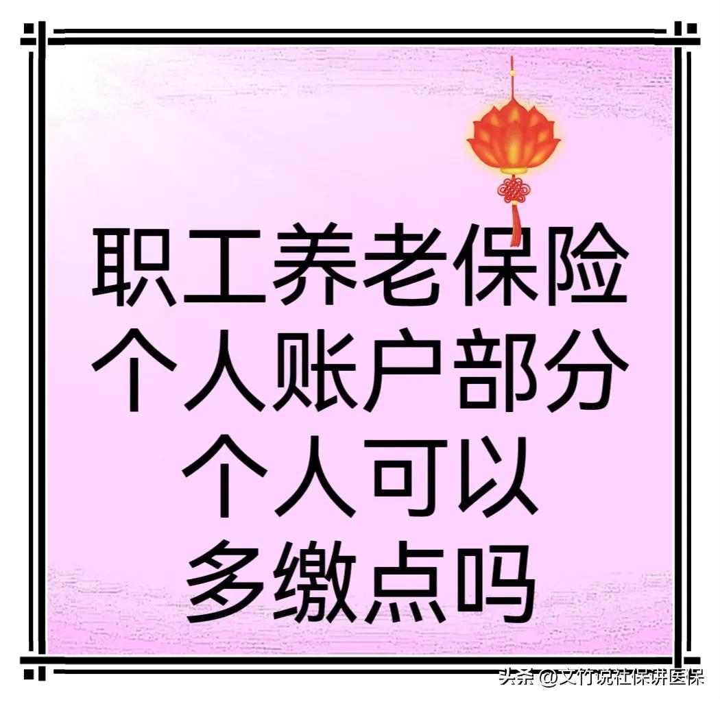 灵活就业职工社保，计入个人账户部分的金额，自己能否多缴一点？