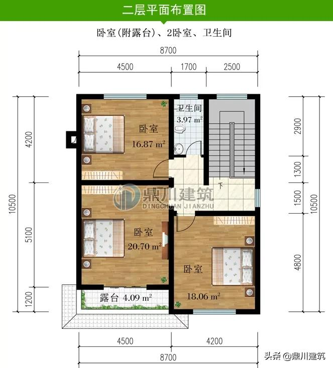 占地百平二层别墅，开间8米左右造价才25万，真正实用经济易建造