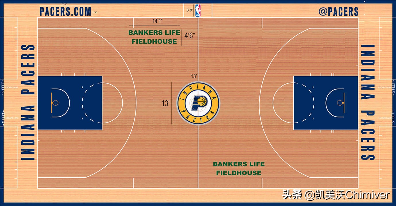 nba哪些球队没有地板特效(篮球馆木地板彩漆图案配色)