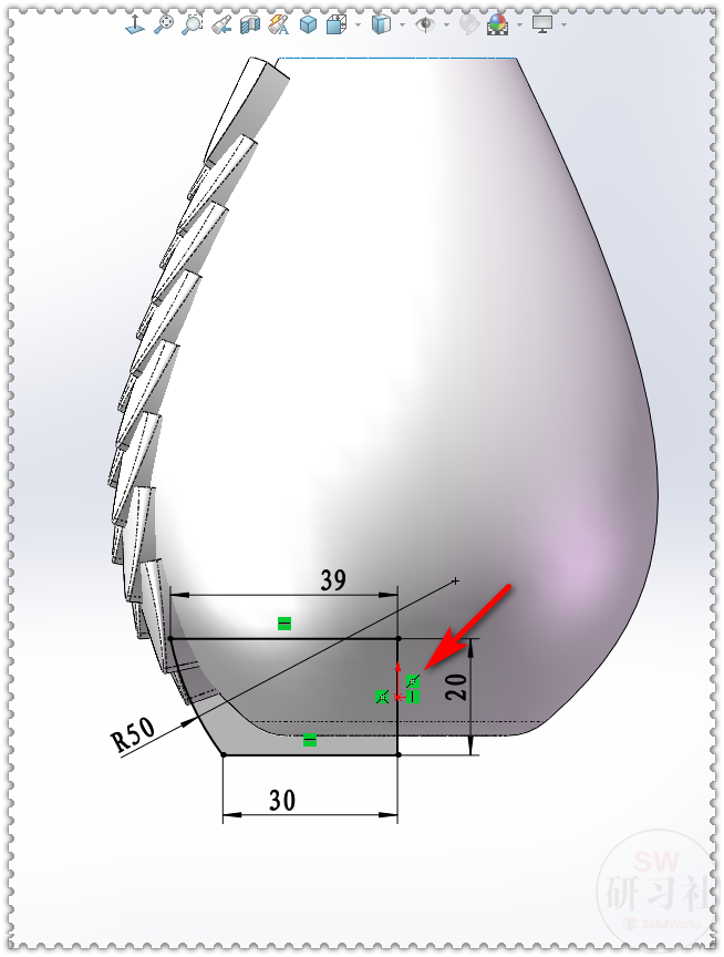用SOLIDWORKS画个鱼鳞花瓶，绘图很简单，就是运算有点慢