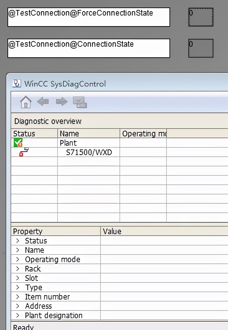 在WinCC显示与1500的通信状态