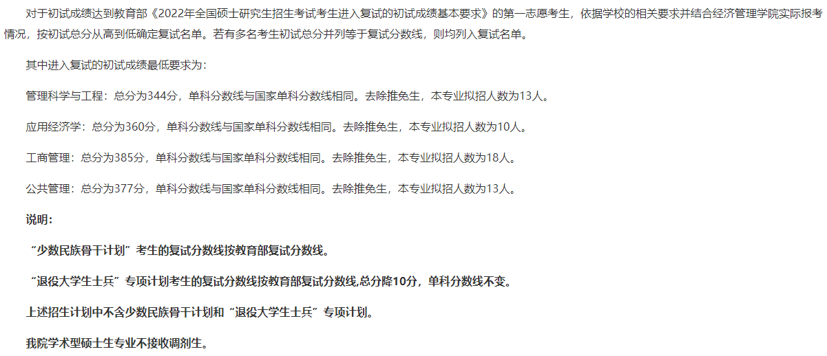 北京邮电大学2022年硕士研究生招生各院系复试分数线发布