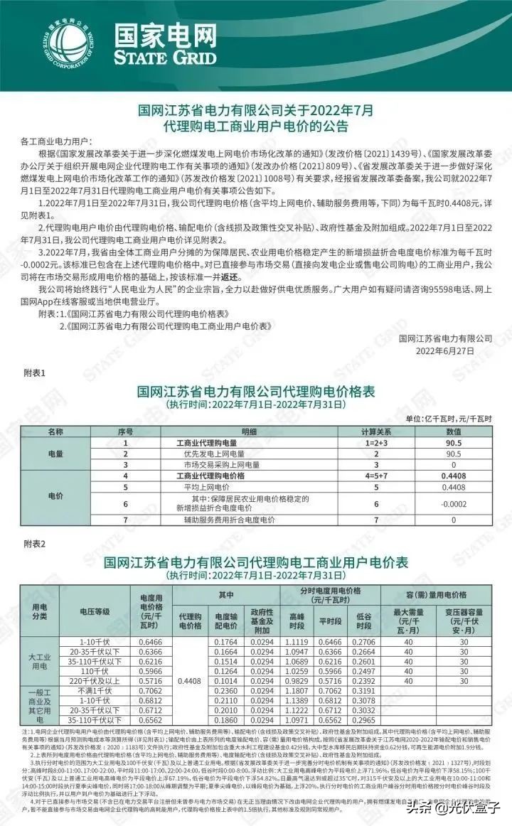 电费收费标准2022时间段，国家电网电费价格表