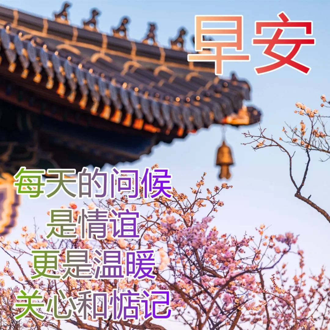 早上好祝福语录精选 早安表情包推荐 幸福手牵手，美好连成片图片
