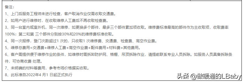 空调杂谈-各大空调品牌服务政策及收费标准