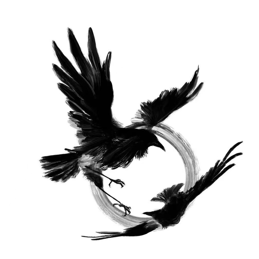 很多人喜欢乌鸦纹身图案!给你们最好看的乌鸦纹身手稿!