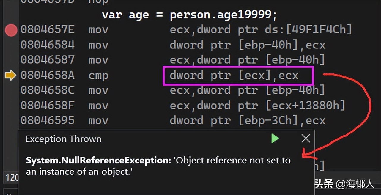 为什么 C# 访问 null 字段会抛异常？