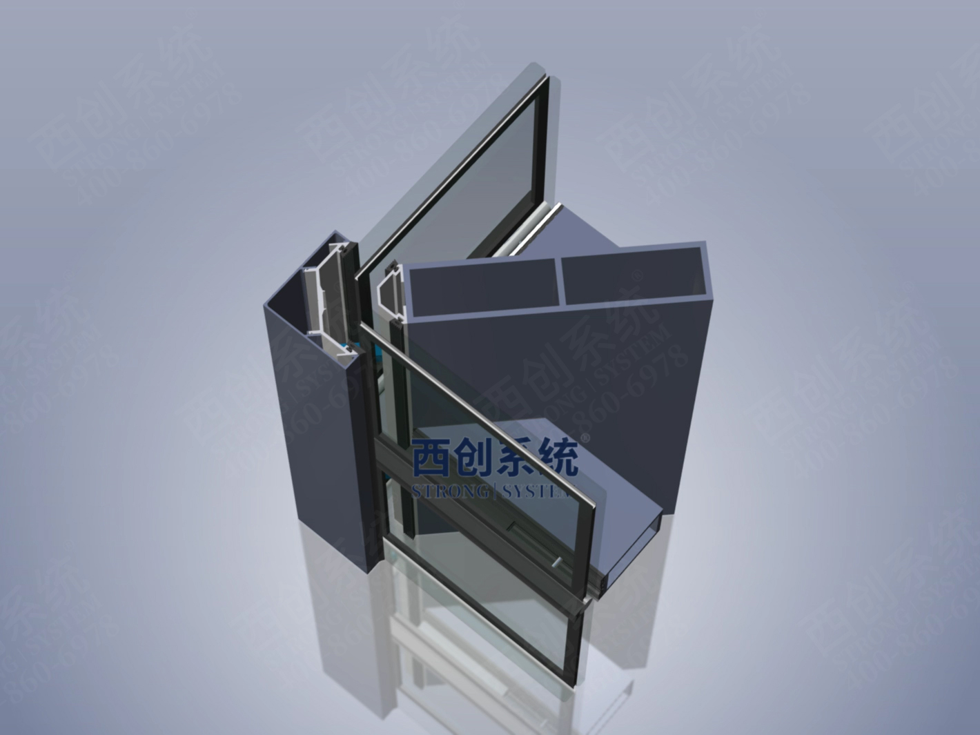多截面精制钢型材幕墙系统90度阳角转接方法 - 西创系统(图17)