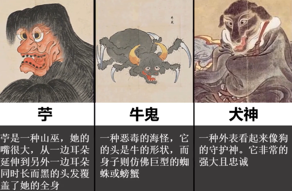 苧,牛鬼,犬神