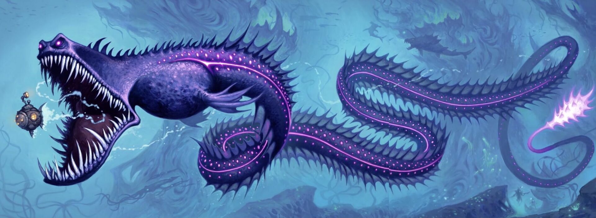 炉石传说新版本原画鉴赏：巨型生物威武帅气，虎鲸和海獭太可爱了