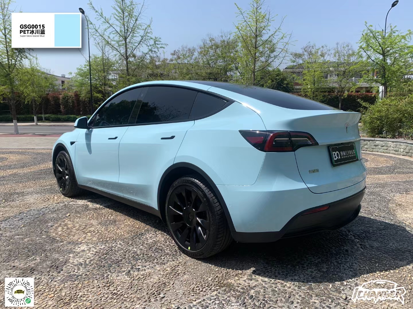 特斯拉Model Y-ICR改色膜冰川蓝，清爽雅致又高级