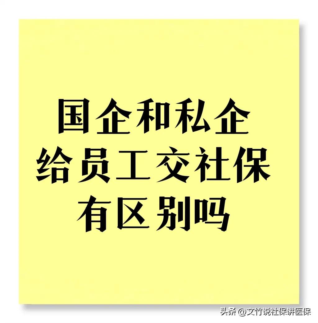 下岗前在国企下岗后在私企，国企和私企给员工买的社保有区别吗？